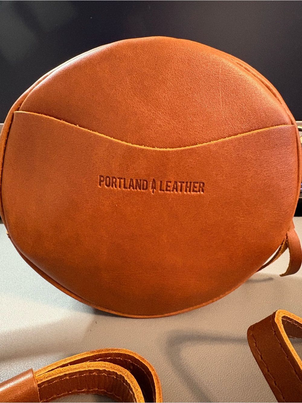 Portland Leather Small Circle Crossbody in Honey *Not included with 50% bundle!*